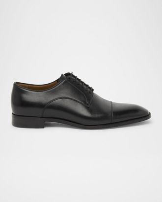 Christian Louboutin Men & apos;s Top 5 Leather Derby Shoes with Everlasting Red Sole