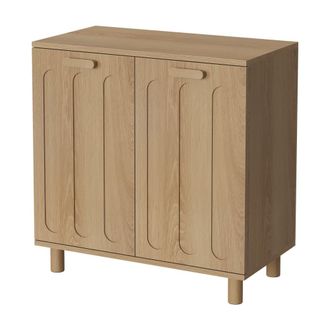 Urban Meuble Mueble Cesto de Ropa Roble 66cm - Armario Basculante con 2 Cestos