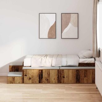 vidaXL Struttura Letto Con Contenitore Con Cassetto Legno Vecchio - Vidaxl