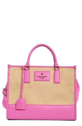 Kurt Geiger Chiswick Raffia Tote in Open Pink at Nordstrom Rack