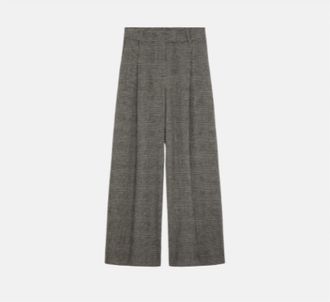 Suncoo Womens Jeffrey Houndstooth Wide Leg Pant In Black/ White
