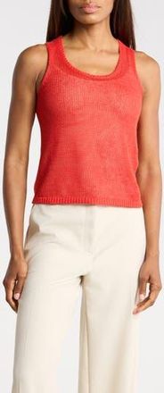 Vince Beachy Linen Open Stitch Tank in Scarlett at Nordstrom Rack, Size X-Small