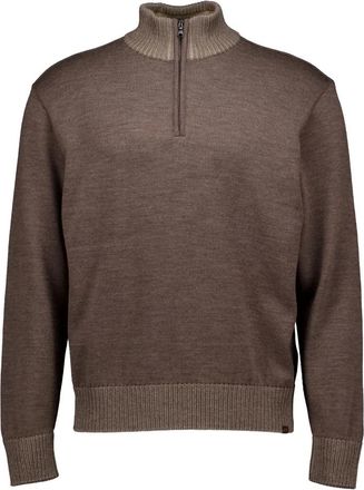 Paul & Shark Shark Tag Soft Cool Touch Wool Half Zip Pullover - Heren - V-hals truien - Bruin - XL - Wol - Truien & Vesten