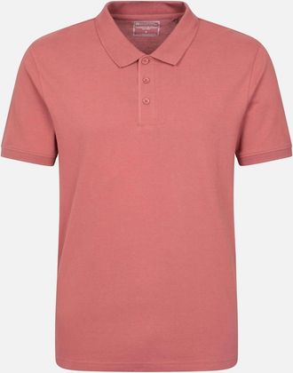 Mountain Warehouse Mens Mountain Warehouse Mens Dawnay Textured Pique Polo Shirt - Red/Orange/Brown - Size: 42