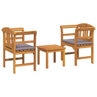 vidaXL Conjunto De Sal&oacute;n Rosa Del Jard&iacute;n 3 Pcs Madera De Acacia S&oacute;lida Vidaxl
