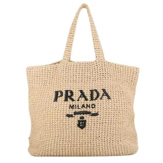 Prada Bolso Tote Pre-owned de rafia - Pre-owned - Mujer - Beige - ONE SIZE