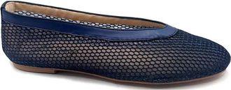 French Sole Womens Renee Mesh Ballet Flat In Navy Blue