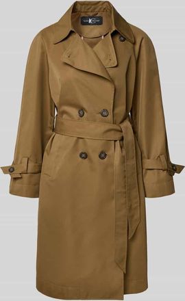 Luisa Cerano Luisa Cerano Trenchcoat mit Reverskragen und Bindeg&uuml;rtel in Khaki, Gr&ouml;&szlig;e 34