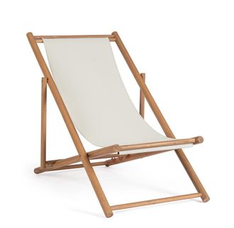 Outdoor Living Tumbona acacia cuerda blanca