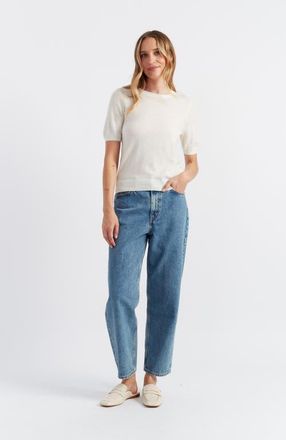 Chinti and Parker Pure Merino Wool Short Sleeve Tee in Cream at Nordstrom, Size X-Small