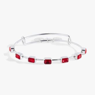 Alex and Ani July Birthstone Emerald Cut Bangle in Silver at Nordstrom