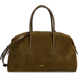 DeMellier The Midi Stockholm Suede Top Handle Bag in Hazel at Nordstrom