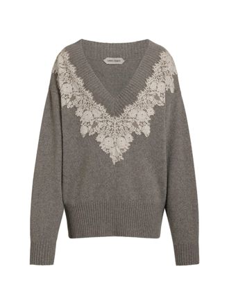 Alberta Ferretti Lace Cashmere Sweater