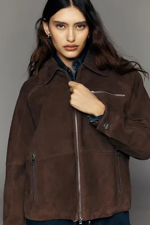 Aligne Alex Suede Bomber Jacket