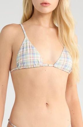 PacSun Delphinium Ring Triangle Swim Top in Emily Plaid at Nordstrom Rack, Size X-Small