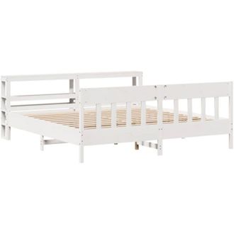 vidaXL Vidaxl - Estructura De Cama Sin Colch&oacute;n Madera Maciza Blanca 200x200 Cm