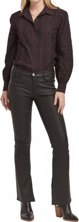 Dear John Denim Jaxtyn Mid Rise Bootcut Coated Pants In Black