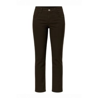 2-Biz Broeken, Dames, Bruin, 2Xl, Leer, Slim-fit broek
