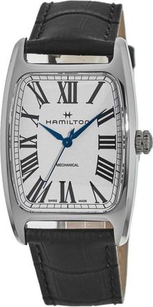 Hamilton Boulton Mechanical White Dial Black Leather Strap Mens Watch H13519711