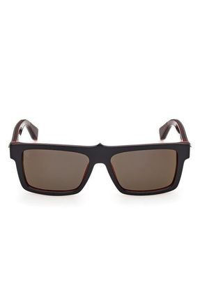 Christian Louboutin 57mm Square Sunglasses in Bilayer Black /Red /Gold at Nordstrom