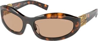 Miu Miu Zonnebril Mu 14Zs Donkerbruine Lenzen - Dames - Zonnebrillen - Bruin - 59 MM - Accessoires