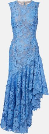 Oscar De La Renta Abito midi asimmetrico in pizzo