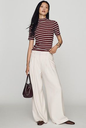 Maeve Avery Wide-Leg Pleated Trousers by Maeve Pants