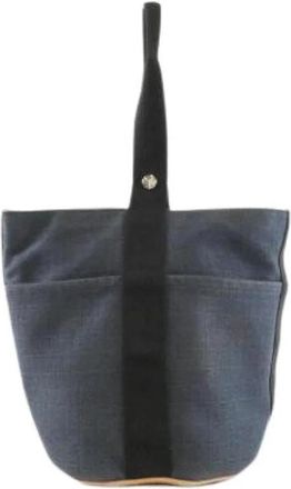 Herm&egrave;s Pre-owned Vintage Canvas Bucket Bag - Dames - Vintage Tas - Blauw - ONE Size - Vintage