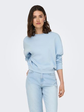 Only Sweatshirt ONLY ONLSWEAT L/S CREW OVERSIZE SWT, Damen, Gr. XL (42), blau (cashmere blau), Sweatware, Obermaterial: 60% Baumwolle, 40% Polyester, unifa