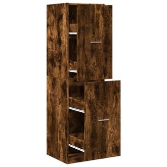 Berkfield Home Apothecary Cabinet&not;Smoked Oak 40x41x144.5 cm Engineered Wood in Brown
