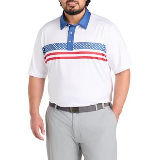 Vineyard Vines Big & Tall Americana Stripe Sankaty Performance Polo Shirt in American Flag Stripe at Nordstrom, Size Xx-Large