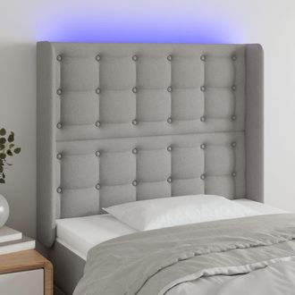 vidaXL Cabecero Con Led De Tela Gris Claro 103x16x118/128 Cm Vidaxl