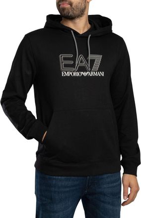 Emporio Armani Echo Grafische Pullover Hoodie, Zwart