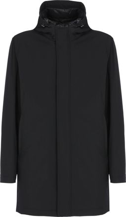 Herno Black Hooded Long Down Jacket
