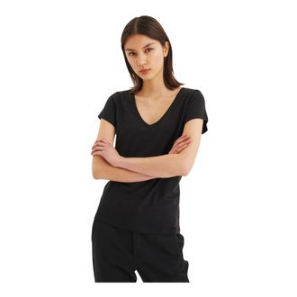 Inwear T-shirt Classica Nera con Scollo a V - - Tops - Donna - Nero - XS