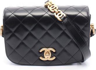 Chanel Matelasse Black Leather Fanny Pack (Pre-Owned)