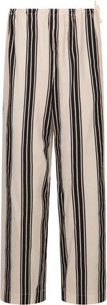 Philosophy di Lorenzo Serafini Gestreepte katoenen broek - Dames - Straight fit broeken - Beige - S - Katoen - Broeken