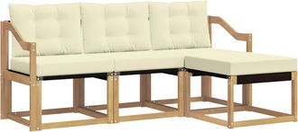 vidaXL Conjunto De Sof&aacute;s De Exterior 4 Uds. Blanco Y Crema Vidaxl