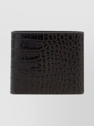 Tom Ford crocodile embossed leather bifold wallet