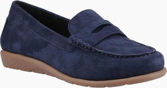 Hush Puppies Womens Shelby Suede Womens Loafers - Navy - Size: 6