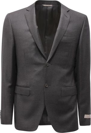 Canali Wollen Pak Piede de Poule - Heren - Blazers - Grijs - M - Wol - Jassen
