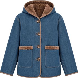 Marella Emmtecnico Omkeerbare Jas - Dames - Spijkerjassen - Blauw - L - Katoen - Jassen