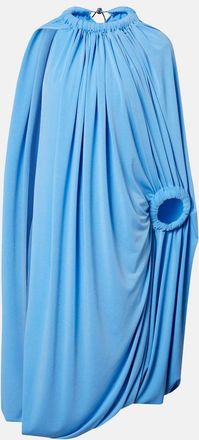 Coperni Caped draped smocked midi dress