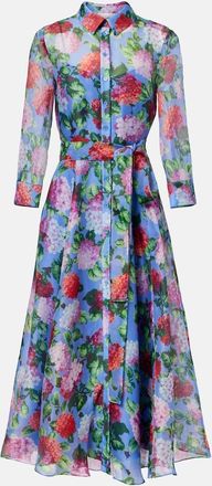 Carolina Herrera Floral silk organza shirt dress