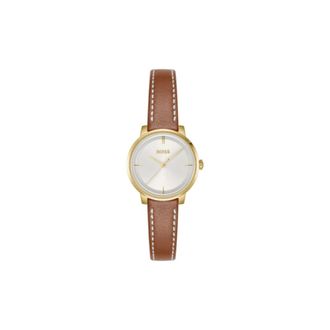 HUGO BOSS Lucia Horloge - unisex - Accessoires - Bruin - Maat: ONE Size Leer