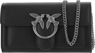 Pinko Black Love Simply Leather Shoulder Bag