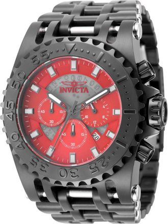 Invicta Coalition Forces 49766 Heren Horloge - Quartz Uurwerk - Roestvrij Staal met rode Wijzerplaat - 50mm