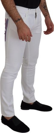 Dolce & Gabbana Mens White Slim Skinny Stretch Cotton Denim Jeans Clothing