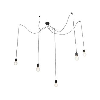 QAZQA Design Pendant Light Black 5 Lights - Cavalux