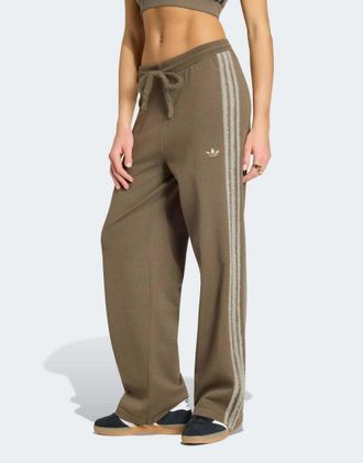 adidas Originals Firebird - Pantaloni sportivi in maglia color branch/ciottolo argento-Marrone
